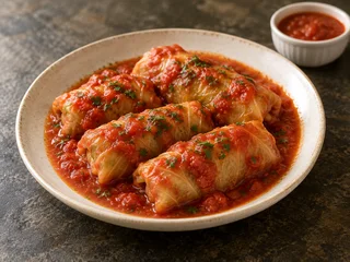 Tuna Rolls with Tomato Sauce