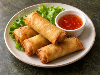 Spring Rolls with Sweet Chili Sauce