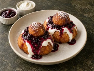Papanași with Jam & Cream