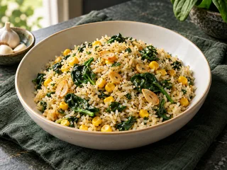 Garlic / Spinach / Sweet Corn Fried Rice