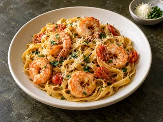 Tagliatelle AOP with Prawns