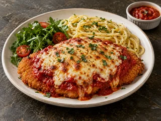 Chicken Schnitzel Al Forno with Napoletan Sauce
