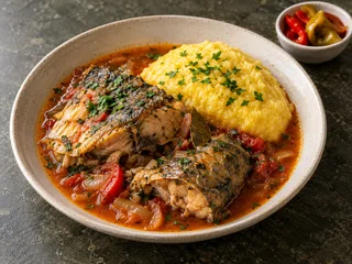 Carp Saramură with Polenta